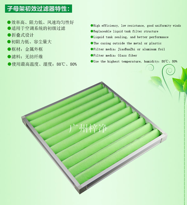 G4級組合式空調(diào)過濾器主要應(yīng)用于初級過濾。