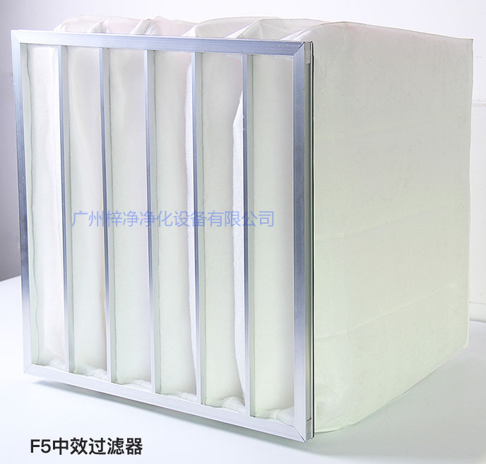 F5級袋式中效過濾器主要用于商業(yè)大樓、劇院、車站。