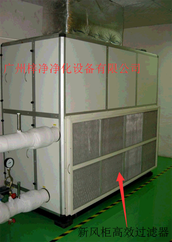 新風柜內(nèi)設(shè)置有高效過濾器，中效過濾器，初效過濾器系統(tǒng)